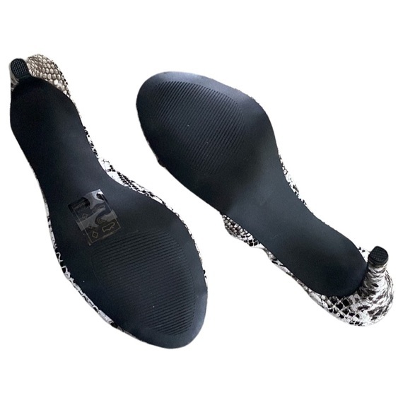 Qupid Jealous Black White Snake Heeled Mules (NEW in BOX) Size 10 - Picture 5 of 11
